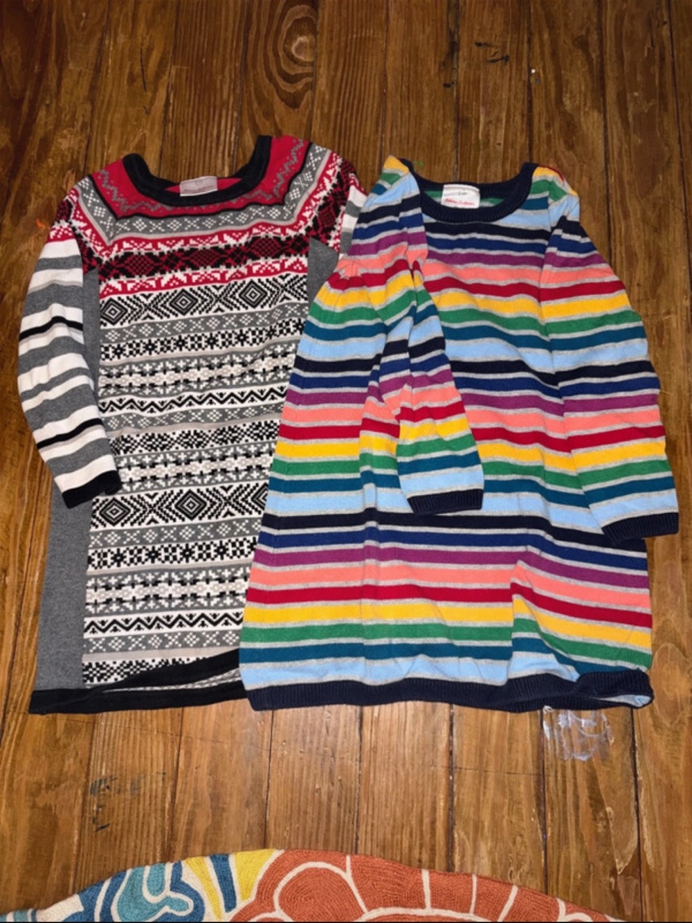 Hanna Andersson Girls' Rainbow Stripe Knit Dress - Multicolor